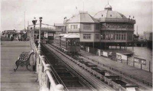 The Pavilion at Ryde Pier head with an Electric Tram