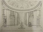 An etching of the 1840s arcade interior