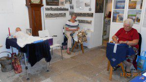 Barbara, Ann and 'Friend' - Lace making with the sewing circle